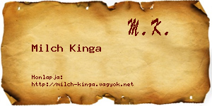 Milch Kinga névjegykártya